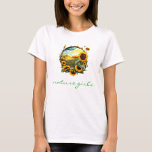 Levendig Zonnebloem veld T-shirt