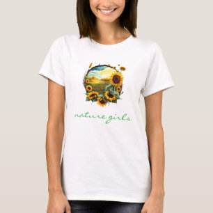 Levendig Zonnebloem veld T-shirt