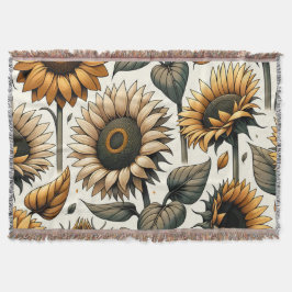 Levendig zonnebloempatroon deken