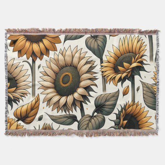 Levendig zonnebloempatroon deken (Voorkant)