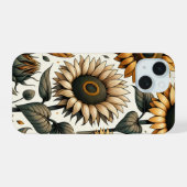 Levendig Zonnebloempatroon iPhone 15 Case (Achterkant horizontaal)