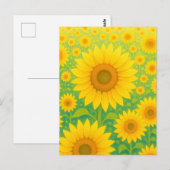 Levendig Zonnebloemveld Patroon Briefkaart (Voorkant / Achterkant)