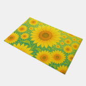 Levendig Zonnebloemveld Patroon Deurmat (Schuin)