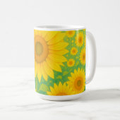 Levendig Zonnebloemveld Patroon Koffiemok (Voorkant rechts)