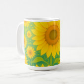 Levendig Zonnebloemveld Patroon Koffiemok (Voorkant links)