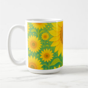 Levendig Zonnebloemveld Patroon Koffiemok