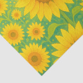 Levendig Zonnebloemveld Patroon Tissuepapier (Detail)