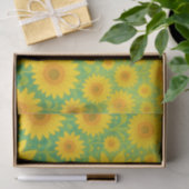 Levendig Zonnebloemveld Patroon Tissuepapier (Geschenk)