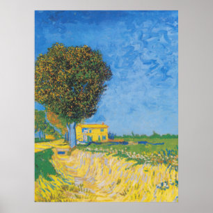 Levendig Zonnig Pad & Gele Huis door Van Gogh Poster