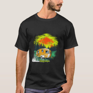 Levendig Zonsondergang Kampeer Scene Grafische T-s T-shirt