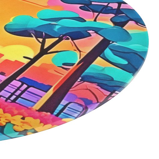 Levendig zonsondergang stadsbeeld snijplank (Hoek)