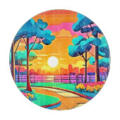 Levendig zonsondergang stadsbeeld snijplank (Voorkant)