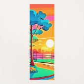 Levendig zonsondergang stadsbeeld yogamat (Voorkant)