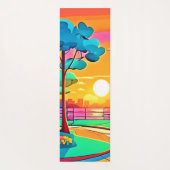 Levendig zonsondergang stadsbeeld yogamat (Achterkant)