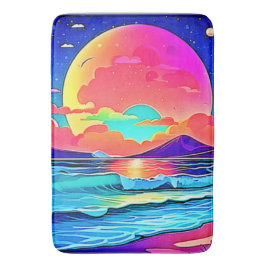 Levendig Zonsondergang Zeelandschap Badmat