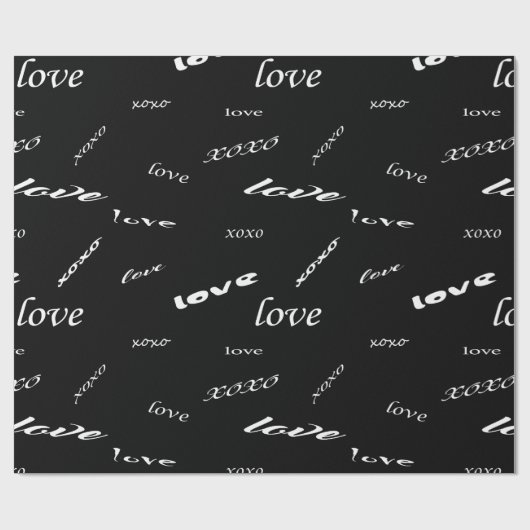 Levendig zwart en wit, Xoxo-witboek Cadeaupapier (Vlak)