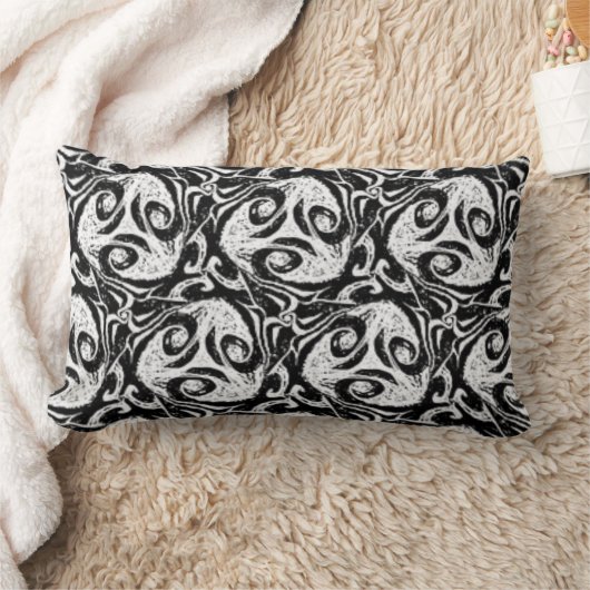 Levendig zwart-wit abstract Cozy Kussen (Deken)