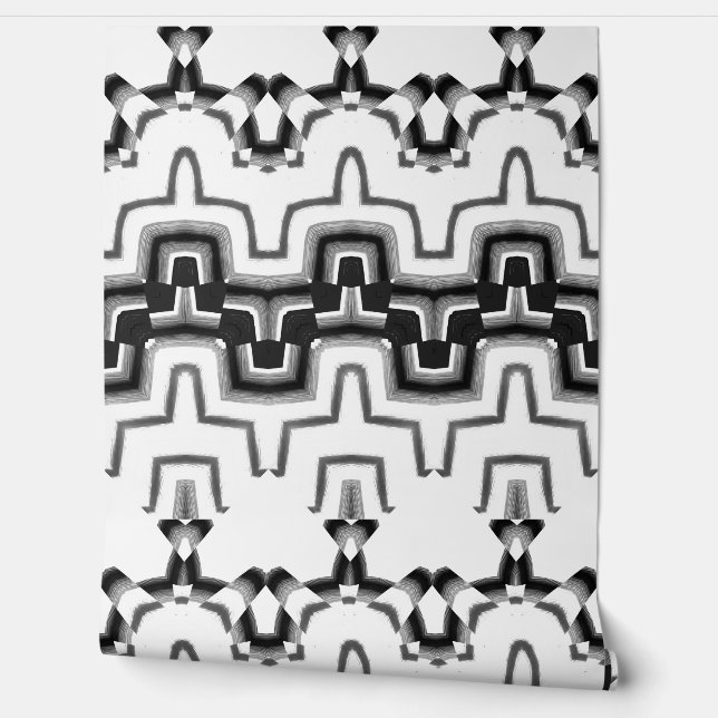 Levendig zwart wit patroon "Ratti_Creative_Arts" Behang (Afrollen)