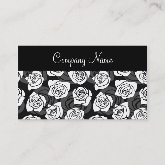 Levendig  zwart-wit rozen Visitekaartje (Voorkant)