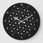 Levendig zwarte en witte Stippen en stijlvol desig Grote Klok (Voorkant)