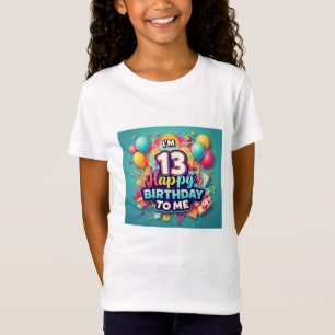 Levendige 13e verjaardag met kleurrijke aantal mei t-shirt