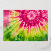 Levendige 2 foto Retro Stropdas-Dye Christmas - GE Folie Feestdagenkaart (Achterkant)