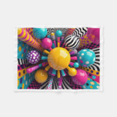 Levendige 3D Abstracte Bollen en Patronen Dekbed Fleece Deken (Voorkant (Horizontaal))