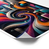 Levendige 3D Abstracte Spiraal Wandkunst Poster (Hoek)