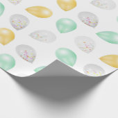 Levendige 3D ballonnen Gift Wrap Cadeaupapier (Hoek)