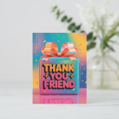 Levendige 3D bedankcadeau doos met confetti Briefkaart (Staand voorkant)