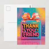 Levendige 3D bedankcadeau doos met confetti Briefkaart (Voorkant / Achterkant)
