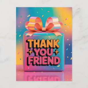 Levendige 3D bedankcadeau doos met confetti Briefkaart