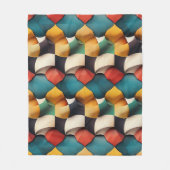 Levendige 3D-bloemblad golf geometrisch in felle k Fleece Deken (Voorkant)