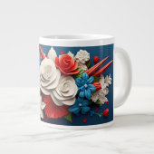 Levendige 3D-bloemen Grote Koffiekop (Voorkant rechts)