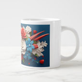 Levendige 3D-bloemen Grote Koffiekop (Rechts)