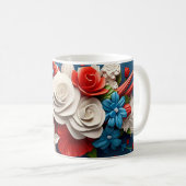 Levendige 3D-bloemen Koffiemok (Voorkant rechts)