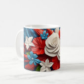 Levendige 3D-bloemen Koffiemok (Voorkant links)