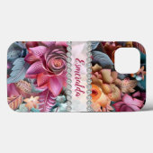 Levendige 3D bloemenopstelling, diamant lijst Case-Mate iPhone Case (Achterkant (horizontaal))