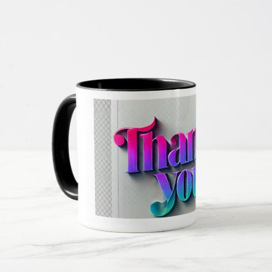 Levendige 3D dank u Mok (Voorkant links)