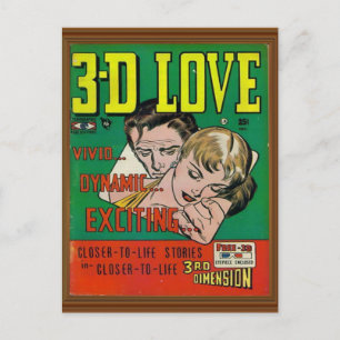Levendige 3d Love Comic Book Hoesje Artwork Briefkaart