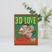 Levendige 3d Love Comic Book Hoesje Artwork Briefkaart (Staand voorkant)