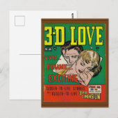 Levendige 3d Love Comic Book Hoesje Artwork Briefkaart (Voorkant / Achterkant)