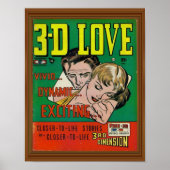 Levendige 3d Love Comic Book Hoesje Artwork Poster (Voorkant)