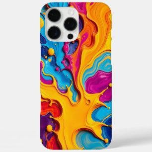 Levendige 3D-vloeistof verfspat abstract patroon iPhone 16 Pro Max Hoesje