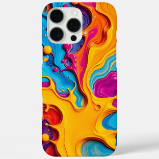 Levendige 3D-vloeistof verfspat abstract patroon iPhone 16 Pro Max Hoesje