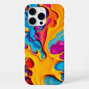 Levendige 3D-vloeistof verfspat abstract patroon iPhone 16 Pro Max Hoesje
