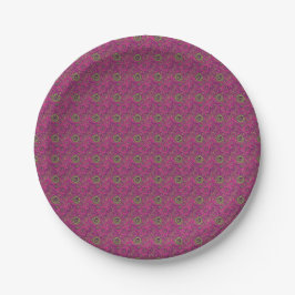 Levendige 60's Psychdelische Paisley Retro Draaiko Papieren Bordje