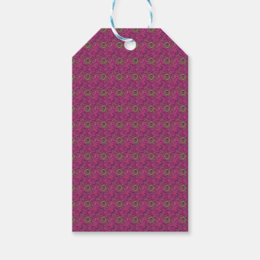 Levendige 60s psychedelische paisley retro draaiko cadeaulabel (Voorkant)