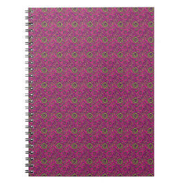 Levendige 60s Psychedelische Paisley Retro Draaiko Notitieboek