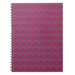Levendige 60s Psychedelische Paisley Retro Draaiko Notitieboek